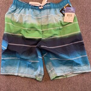 NWT Kanu Surf Swim Trunks Striped Board Shorts with Pocket Beach Pool Large